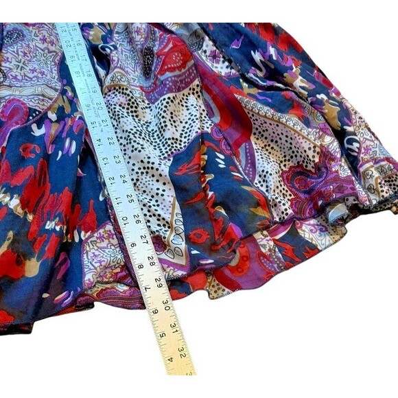Mix Nouveau Skirt Size XL Floral Paisley Slip Pull On Boho Whimsigoth Lined - Picture 8 of 9